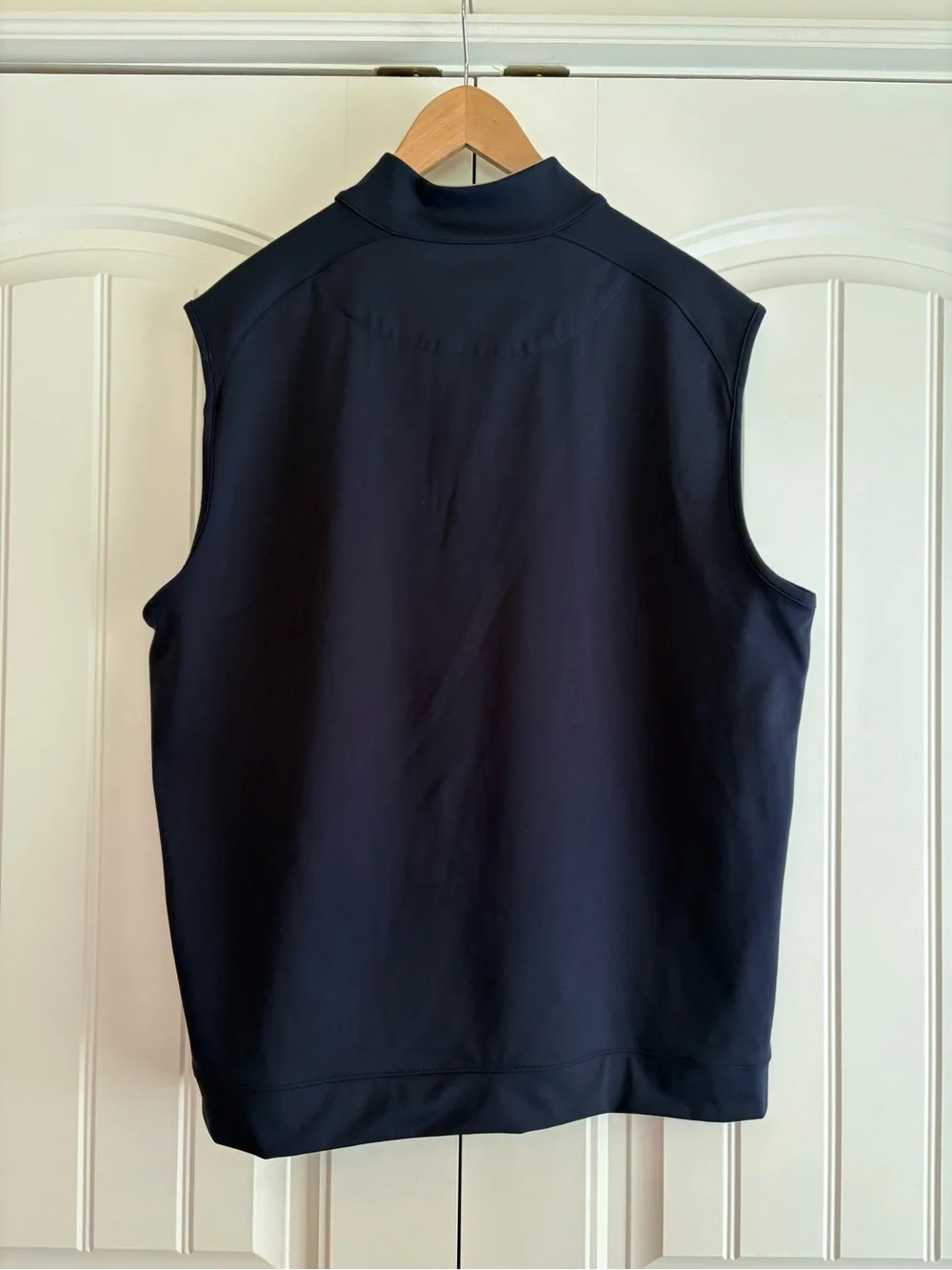 Roundtree & Yourke Performance Men's Quarter Zip Sleeveless Pullover Blue Sz L